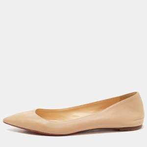Christian Louboutin Beige Leather Pigalle Ballet Flats Size 40
