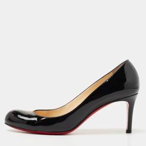 Christian Louboutin Black Patent Leather Simple Pumps Size 38