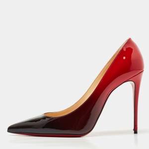 Christian Louboutin Black/Red Patent Leather Kate Pumps Size 40.5