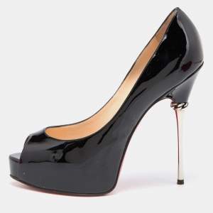 Christian Louboutin Black Patent Leather Miss Desprez Pumps Size 36