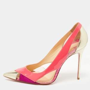 Christian Louboutin Tricolor Leather and PVC Galata Pumps Size 41 
