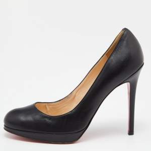 Christian Louboutin Black Leather New Simple Pumps Size 37.5