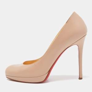 Christian Louboutin Beige Leather New Simple Platform Pumps Size 39