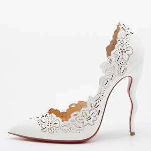 Christian Louboutin White Leather Beloved Pumps Size 38.5