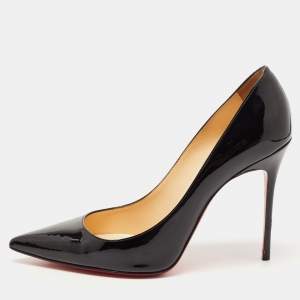 Christian Louboutin Black Patent Leather So Kate Pointed Toe Pumps Size 38.5