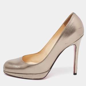 Christian Louboutin Metallic Leather New Simple Pumps Size 37.5