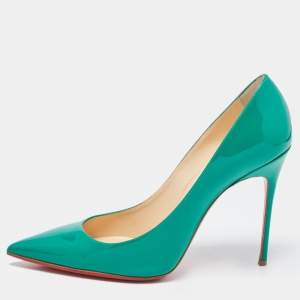 Christian Louboutin Green Patent Leather So Kate Pointed Toe Pumps Size 40