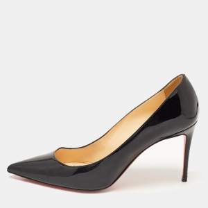 Christian Louboutin Black Patent  Pigalle Pointed Toe Pumps Size 37