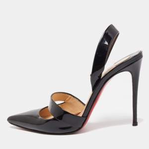 Christian Louboutin Black Patent Leather Actina Pumps Size 37