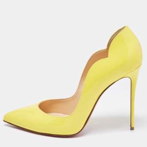 Pre Owned Christian Louboutin Yellow Patent Leather Hot Chick Pumps Size 40