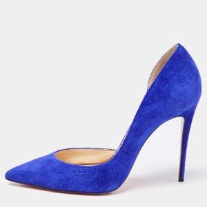 Christian Louboutin Blue Suede Iriza Pumps Size 36.5