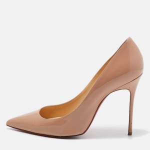 Christian Louboutin Beige Patent Leather So Kate Pumps Size 38.5