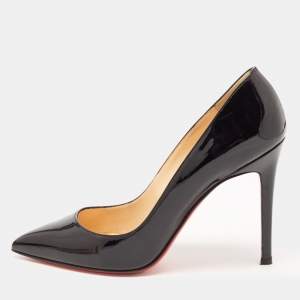 Christian Louboutin Black Patent Leather Pigalle Pumps Size 38