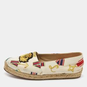 Christian Louboutin Multicolor Printed Canvas Papi Hugo Espadrille Flats Size 36