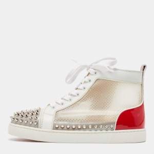 Pre Owned Christian Louboutin Multicolor Leather and PVC Sosoxy Sneakers Size 37