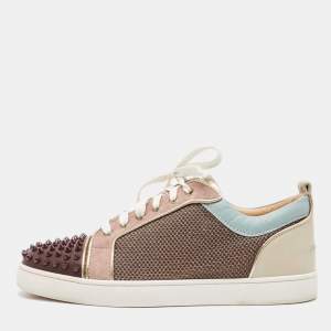 Christian Louboutin Multicolor Leather and Suede Louis Junior  Sneakers Size 43.5