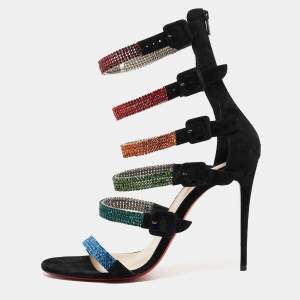 Christian Louboutin Black Suede Raynibo Sandals Size 40