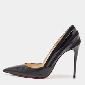 Pre Owned Christian Louboutin Black Patent Pigalle Pumps Size 36