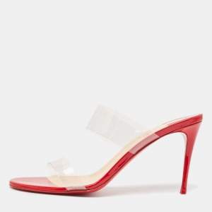 Christian Louboutin Transparent PVC Just Nothing Slide Sandals Size 38.5