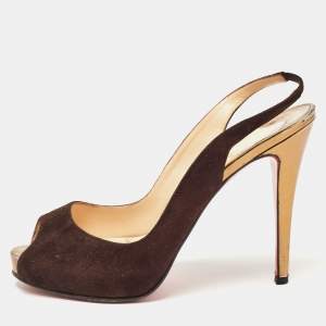 Christian Louboutin Brown Suede Private Number Pumps Size 39
