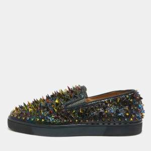 Christian Louboutin Multicolor Nylon Roller Boat Sneakers Size 42.5