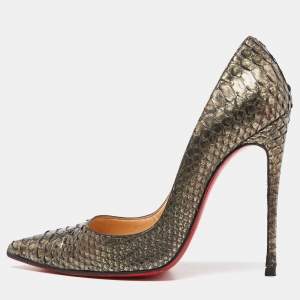 Christian Louboutin Metallic Python So Kate  Pumps Size 37.5