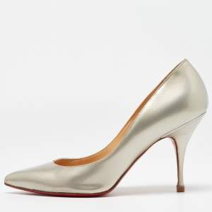 Christian Louboutin Gold Patent Pigalle Pumps Size 37