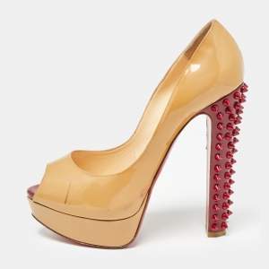 Christian Louboutin Beige Patent Taclou Pumps Size 38