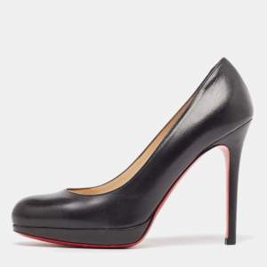 Christian Louboutin Black Leather New Simple Pumps Size 35.5