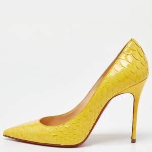 Christian Louboutin Yellow Python Kate  Pumps Size 36.5