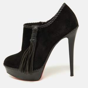 Christian Louboutin Black Suede Sultane Ankle Booties Size 40.5