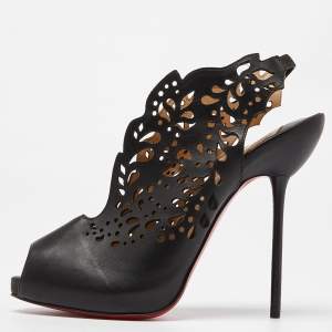 Christian Louboutin Black Leather Markesling 120 Pumps Size 39