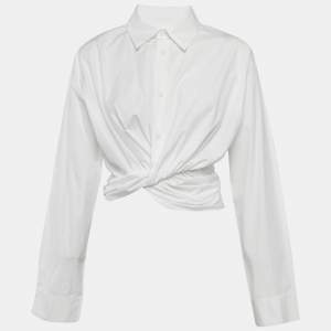 Christopher Esber White Cotton Button Front Twisted Blouse XS