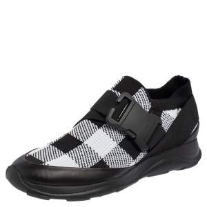 Christopher Kane Black/White Fabric Safety Buckle Low Top Sneakers Size 38