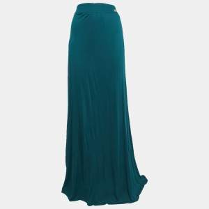 Pre Owned Class by Roberto Cavalli Green Jersey Maxi Skirt L