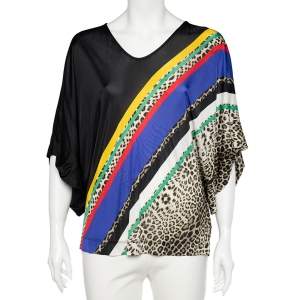Class by Roberto Cavalli Multicolor Printed Jersey Oversized Top M