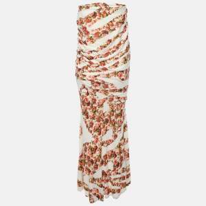 Class by Roberto Cavalli Multicolor Printed Jersey Strapless Dress M