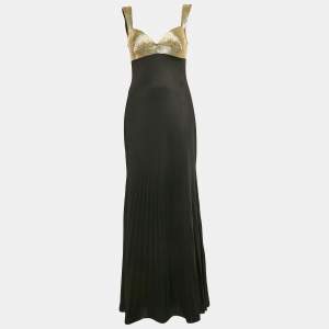 Class by Roberto Cavalli Black Embellished Jersey Sleeveless Gown M