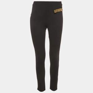 Class by Roberto Cavalli Black Gabardine Pocket Detail Leggings M