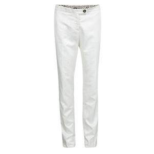 Class By Roberto Cavalli White Snake Scale Pattern Tailored Pants M