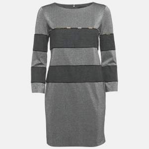 Pre Owned Class by Roberto Cavalli Grey Lurex Knit Mini Dress S