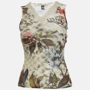 مملوكة مسبقًا Class by Roberto Cavalli Multicolor Print Jersey Sleeveless Top XS