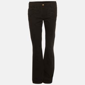 Pre Owned Cavalli Class Black Knit Lace Detail Bootcut Pants S