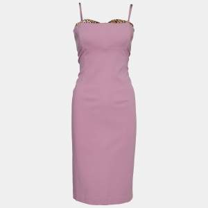 مملوكة مسبقًا Class by Roberto Cavalli Pink Jersey Knee Length Dress L