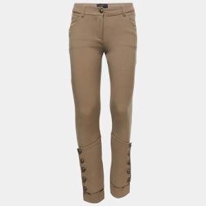 Class by Roberto Cavalli Dark Beige Knit Slim Fit Trousers S