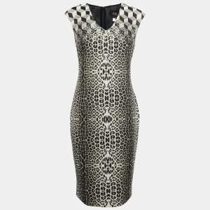 Class by Roberto Cavalli Black Animal Print Synthetic Sleeveless Shift Dress M
