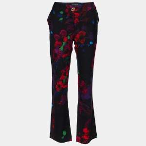 Class by Roberto Cavalli Multicolor Floral Printed Wool Straight Leg Pants M