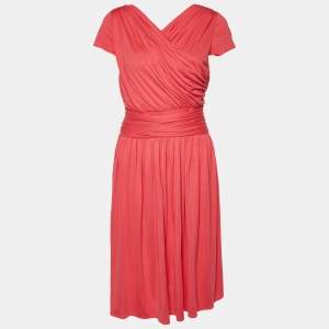 Class by Roberto Cavalli Coral Pink Jersey Draped Dress M