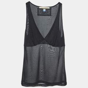 Class by Roberto Cavalli Black Jersey V-Neck Camisole S