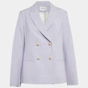 Claudie Pierlot Blue Wool Blend Double Breasted Blazer M